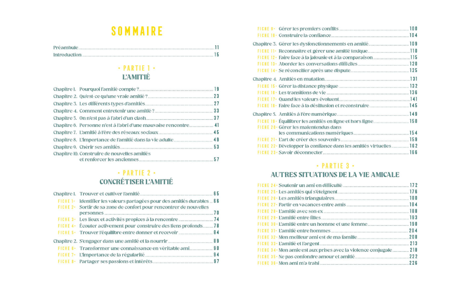 amitié sommaire 1